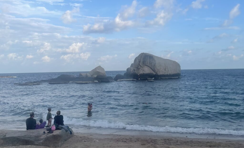 Large rock on the beach of Tanote Bay, Ko Tao, Thailand